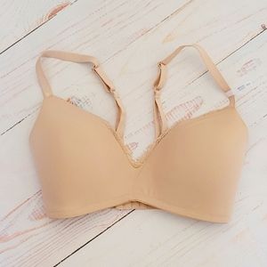 Aerie Real Happy Lightly Lined Nude Wireless Bra